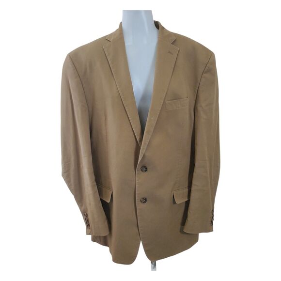 Ralph Lauren Men’s 44L Tan Blazer Cotton Sports Coat Jacket Casual Business - Picture 1 of 8